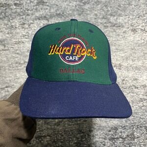 Hard Rock Cafe Dallas Snapback Hat Vintage 90s Embroidered Adjustable Cap